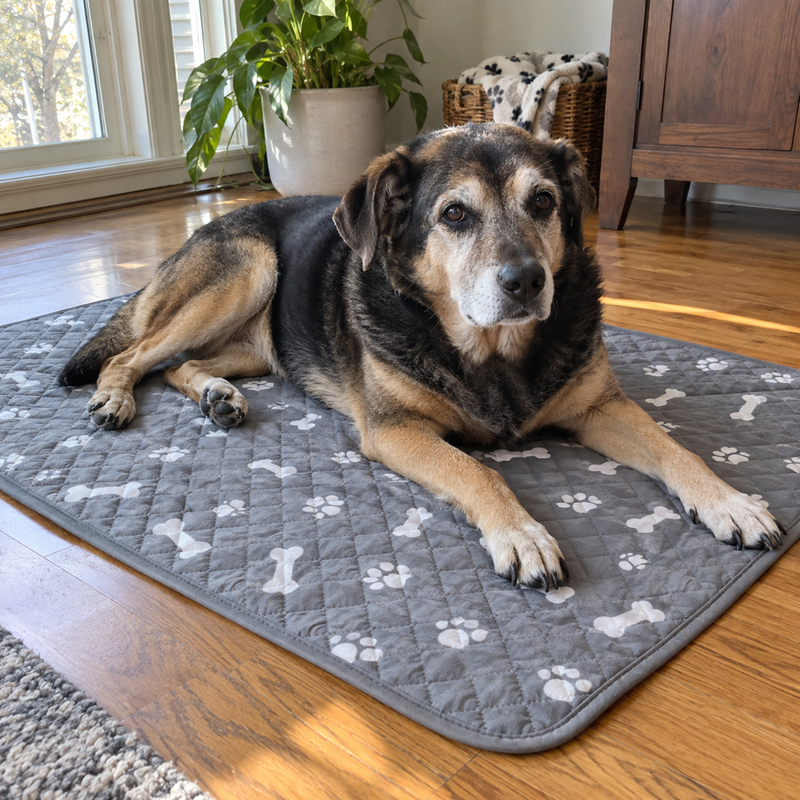 Older dog on the pad